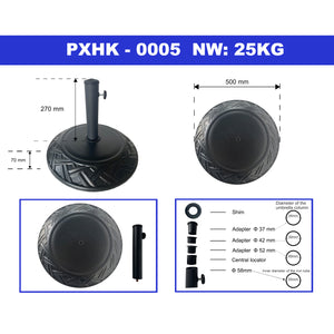 Piedistallo per Ombrellone Bisegna Blocco di Cemento Rotondo - Nero casa.pro