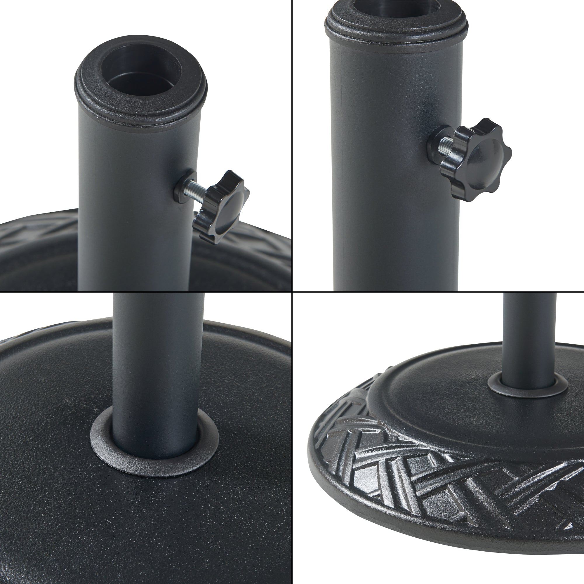 Piedistallo per Ombrellone Bisegna Blocco di Cemento Rotondo - Nero casa.pro