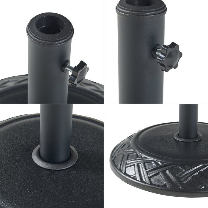 Piedistallo per Ombrellone Bisegna Blocco di Cemento Rotondo - Nero casa.pro