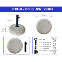 Piedistallo Bitritto per Ombrellone Blocco di Cemento Ghiaioso - Bianco casa.pro