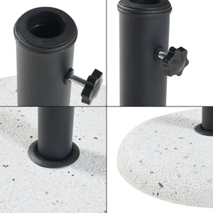 Piedistallo Bitritto per Ombrellone Blocco di Cemento Ghiaioso - Bianco casa.pro