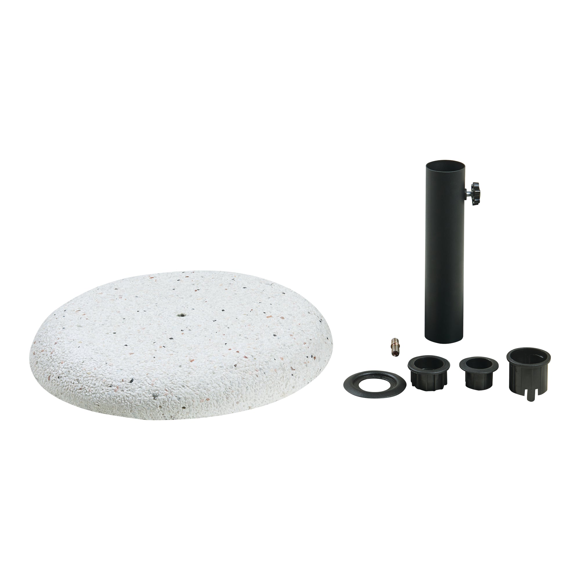 Piedistallo Bitritto per Ombrellone Blocco di Cemento Ghiaioso - Bianco casa.pro