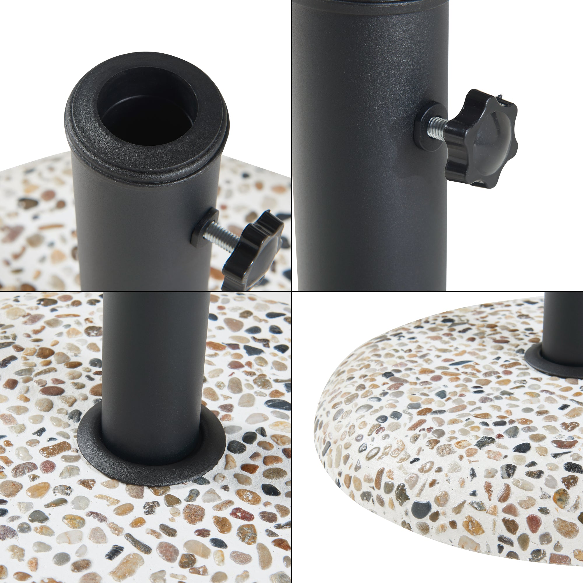 Piedistallo Bitritto per Ombrellone Blocco di Cemento Ghiaioso - Naturale casa.pro