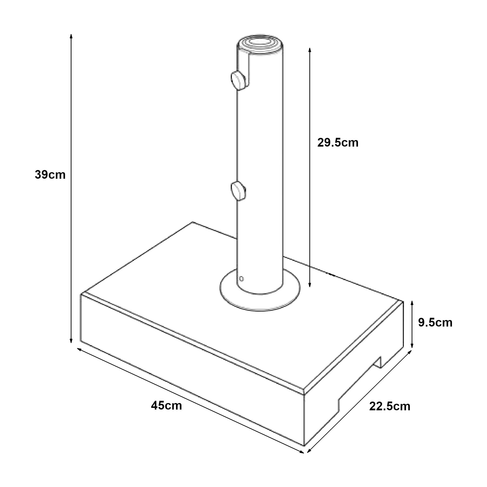 Piedistallo per Ombrellone Bomba Blocco di Granito - Rettangolare casa.pro