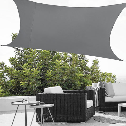 Vela Ombreggiante Lerma Tenda Parasole 250x500 cm Grigio Scuro [en.casa]