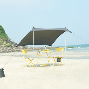 Telo Parasole a Vela Bernheze con 2 Pali 200x200x170 cm Grigio pro.tec