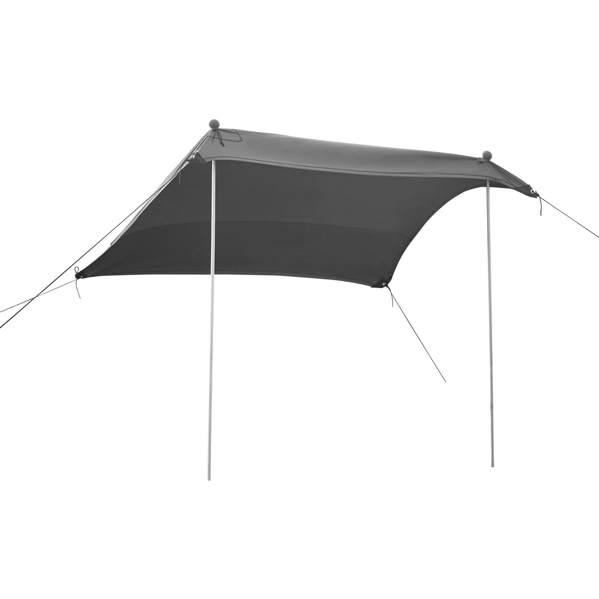 Telo Parasole a Vela Bernheze con 2 Pali 270x270x210 cm Grigio pro.tec