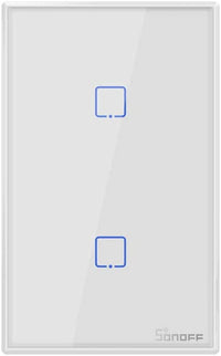 Sonoff TOUS2C Interruttore 2 Touch WIFI Parete Interruttore Luce Senza Fili 2 Gang Interruttore di Tempo Controllo Remoto di Lampadine Compatibile con Alexa, Google Home