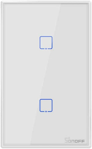 Sonoff TOUS2C Interruttore 2 Touch WIFI Parete Interruttore Luce Senza Fili 2 Gang Interruttore di Tempo Controllo Remoto di Lampadine Compatibile con Alexa, Google Home