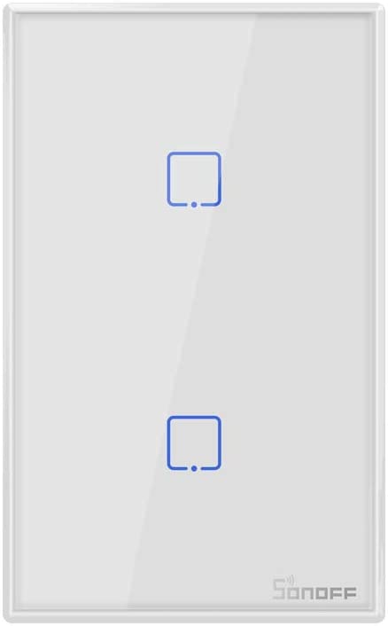 Sonoff TOUS2C Interruttore 2 Touch WIFI Parete Interruttore Luce Senza Fili 2 Gang Interruttore di Tempo Controllo Remoto di Lampadine Compatibile con Alexa, Google Home