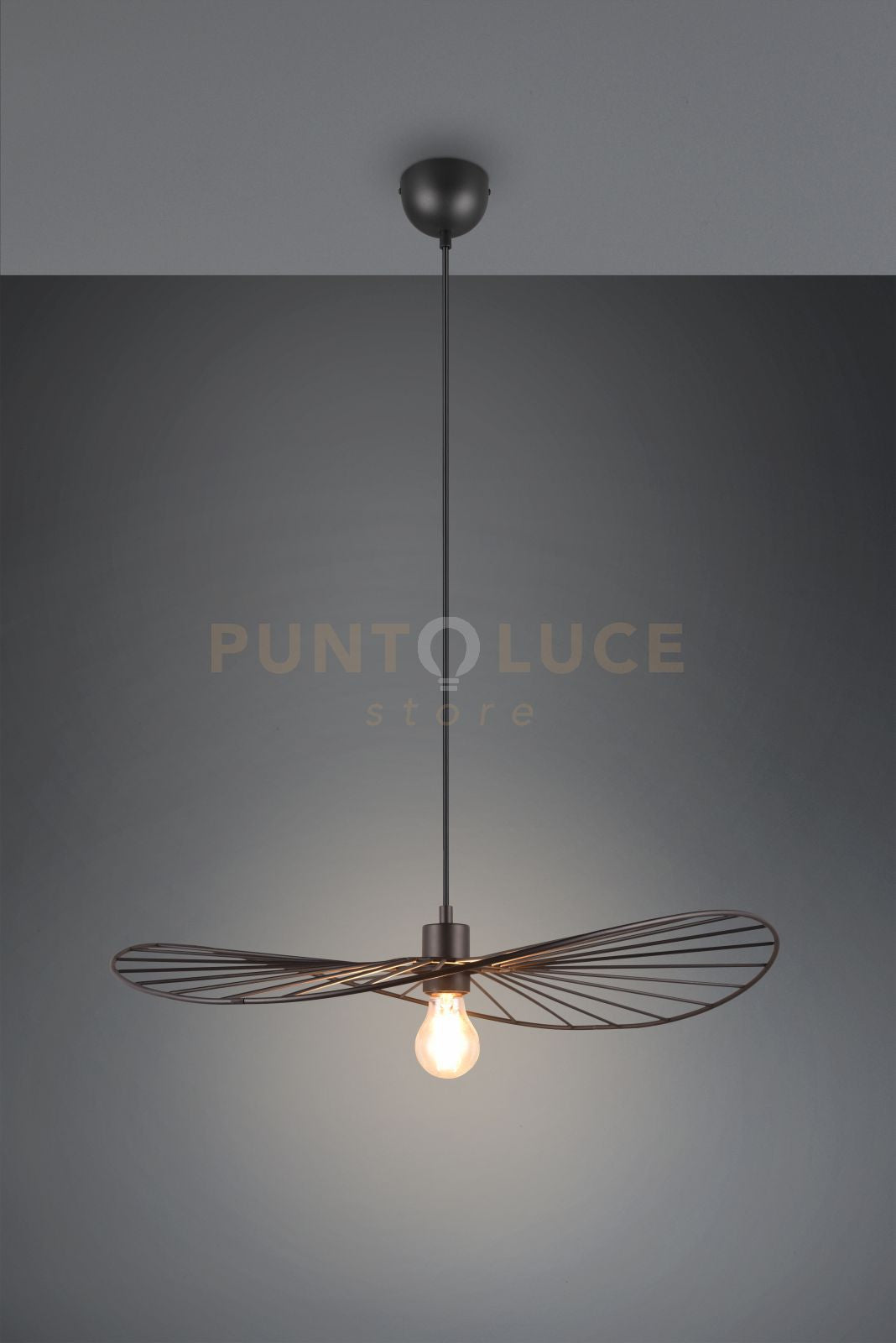 CHAPEAU SOSPENSIONE METALLO NERO D.60CM 1 LUCE ATTACO E27