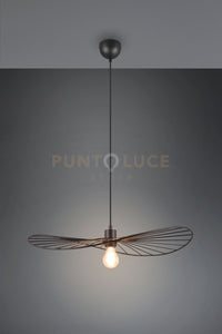 CHAPEAU SOSPENSIONE METALLO NERO D.60CM 1 LUCE ATTACO E27