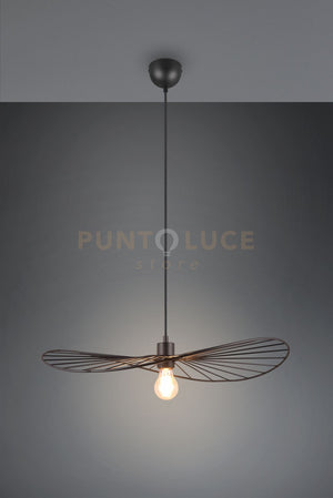 CHAPEAU SOSPENSIONE METALLO NERO D.60CM 1 LUCE ATTACO E27