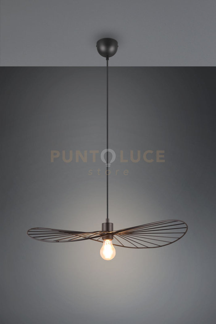 CHAPEAU SOSPENSIONE METALLO NERO D.60CM 1 LUCE ATTACO E27