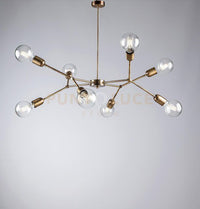 Sospensione HEX, in ferro bronzato spazzolato 8 luci industrial