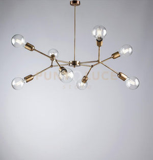 Sospensione HEX, in ferro bronzato spazzolato 8 luci industrial