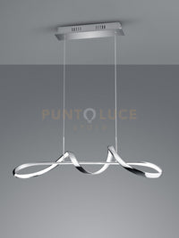 PERUGIA SOSPENSIONE LED 37W 4500lm, 4000K CROMO CON DIMMERAZIONE AD INTERRUTTORE L.81CM