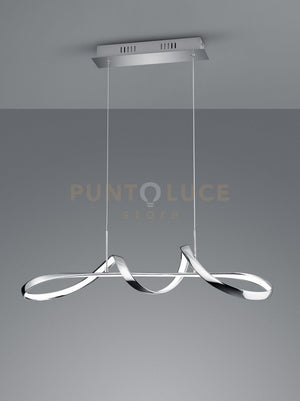 PERUGIA SOSPENSIONE LED 37W 4500lm, 4000K CROMO CON DIMMERAZIONE AD INTERRUTTORE L.81CM