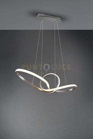 SANSA SOSPENSIONE LED 28W  3200lm, 3000K INFINITO ACCIAIO SATINATO DIMMERABILE CON INTERRUTTORE L. 80CM