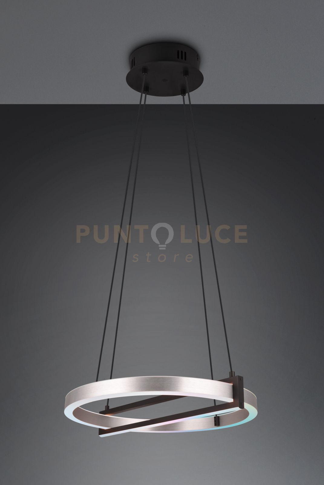 Sospensione THOMPSON LED metallo nero ed alluminio 353810305