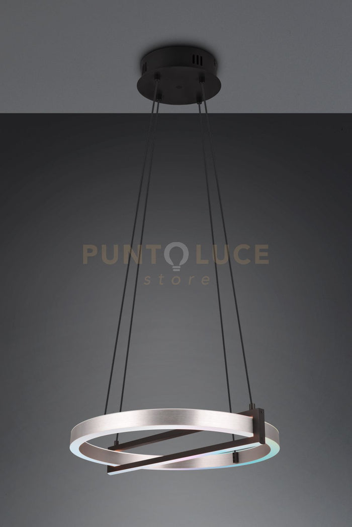 Sospensione THOMPSON LED metallo nero ed alluminio 353810305