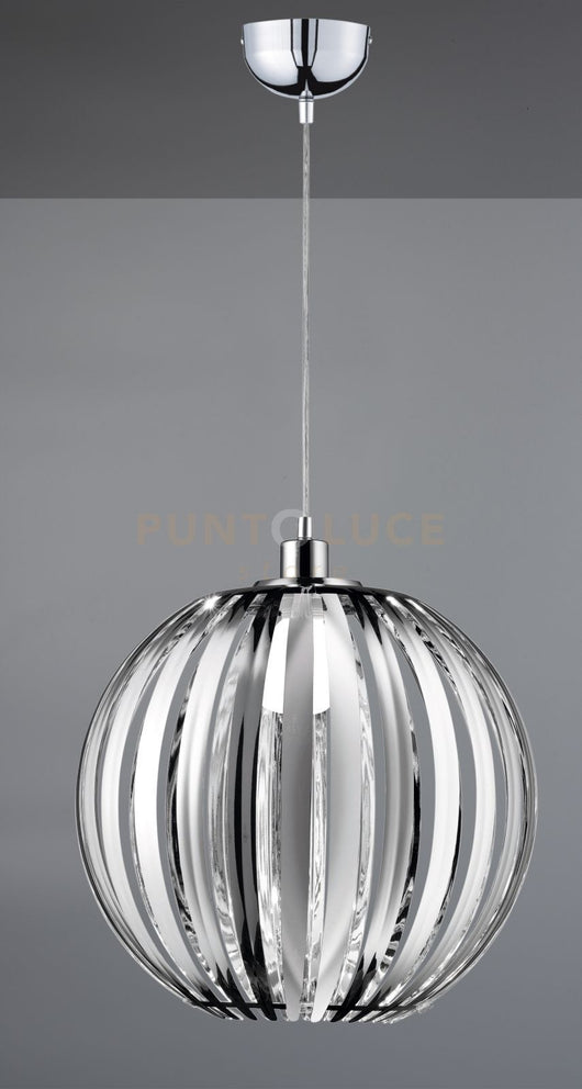 ZUCCA SOSPENSIONE PALLA ACRILICO CROMATA D.40CM 1 LUCE ATTACCO E27