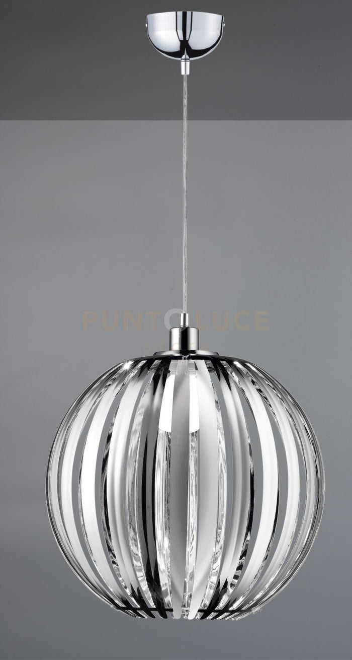 ZUCCA SOSPENSIONE PALLA ACRILICO CROMATA D.40CM 1 LUCE ATTACCO E27