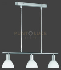 DALLAS SOSPENSIONE BARRA CROMO 3 VETRI ATTACCO E27 OPALI 61CM