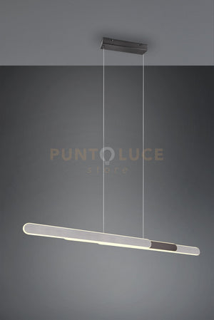 HELIOS SOSPENSIONE LED 48W 5800lm, 2700 - 6500K ALLUMINIO E NERO REGOLABILE IN ALTEZZA E LARGHEZZA A BI-EMISSIONE CON REGOLAZIONE TEMPERATURA DI COLORE DEL LED TOUCH L. 130CM