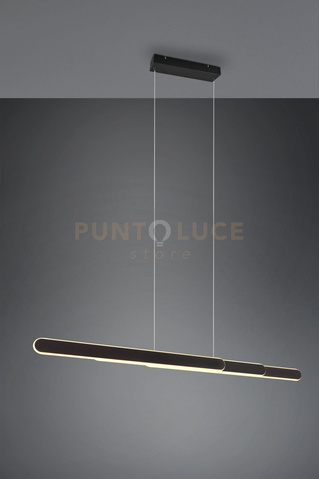 HELIOS SOSPENSIONE LED 48W 5800lm, 2700 - 6500K NERO REGOLABILE IN ALTEZZA E LARGHEZZA A BI-EMISSIONE CON REGOLAZIONE TEMPERATURA DI COLORE DEL LED TOUCH L. 130CM