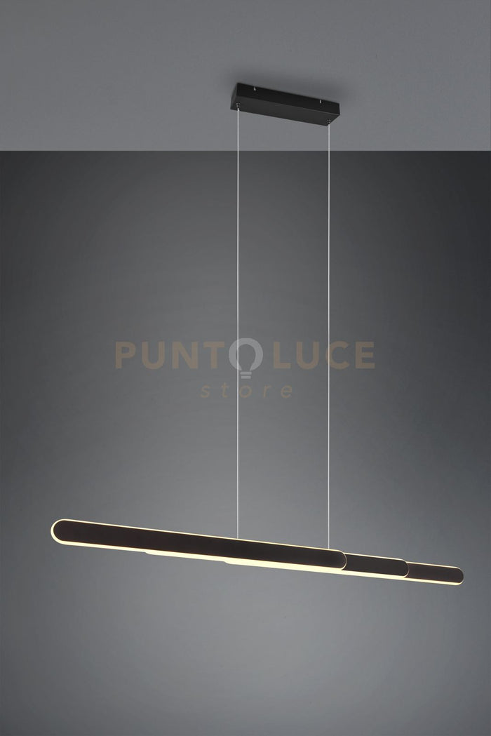 HELIOS SOSPENSIONE LED 48W 5800lm, 2700 - 6500K NERO REGOLABILE IN ALTEZZA E LARGHEZZA A BI-EMISSIONE CON REGOLAZIONE TEMPERATURA DI COLORE DEL LED TOUCH L. 130CM