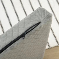 Divanetto per Cani e Gatti Stile Scandinavo con Cuscino Imbottito in Velluto e Legno, 64x45x36cm, Grigio