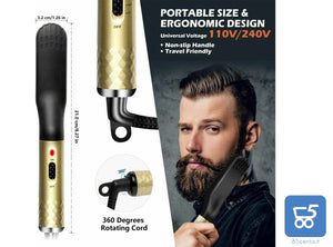 Spazzola Elettrica Multifunzione per Barba e Capelli Riscaldata Antiscottatura 30W