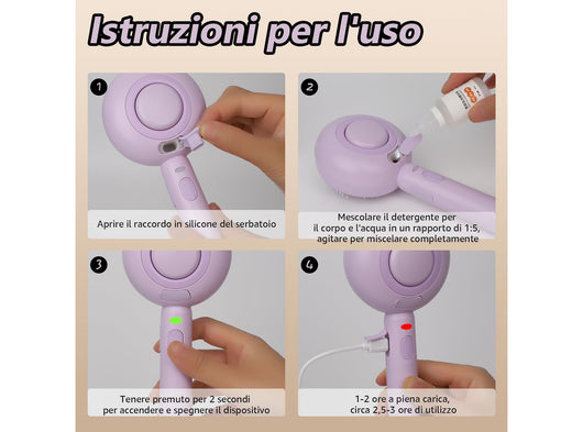 Spazzola Lollipop a Vapore per Gatti e Cani Pulizia e Relax con Acqua Calda con Cavo di Ricarica e Accessori