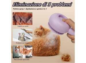 Spazzola Lollipop a Vapore per Gatti e Cani Pulizia e Relax con Acqua Calda con Cavo di Ricarica e Accessori