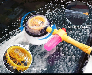 Spazzola Rotante Lavaggio Auto Finestre Alta Pressione con Serbatoio per Sapone