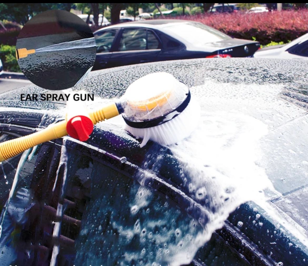 Spazzola Rotante Lavaggio Auto Finestre Alta Pressione con Serbatoio per Sapone