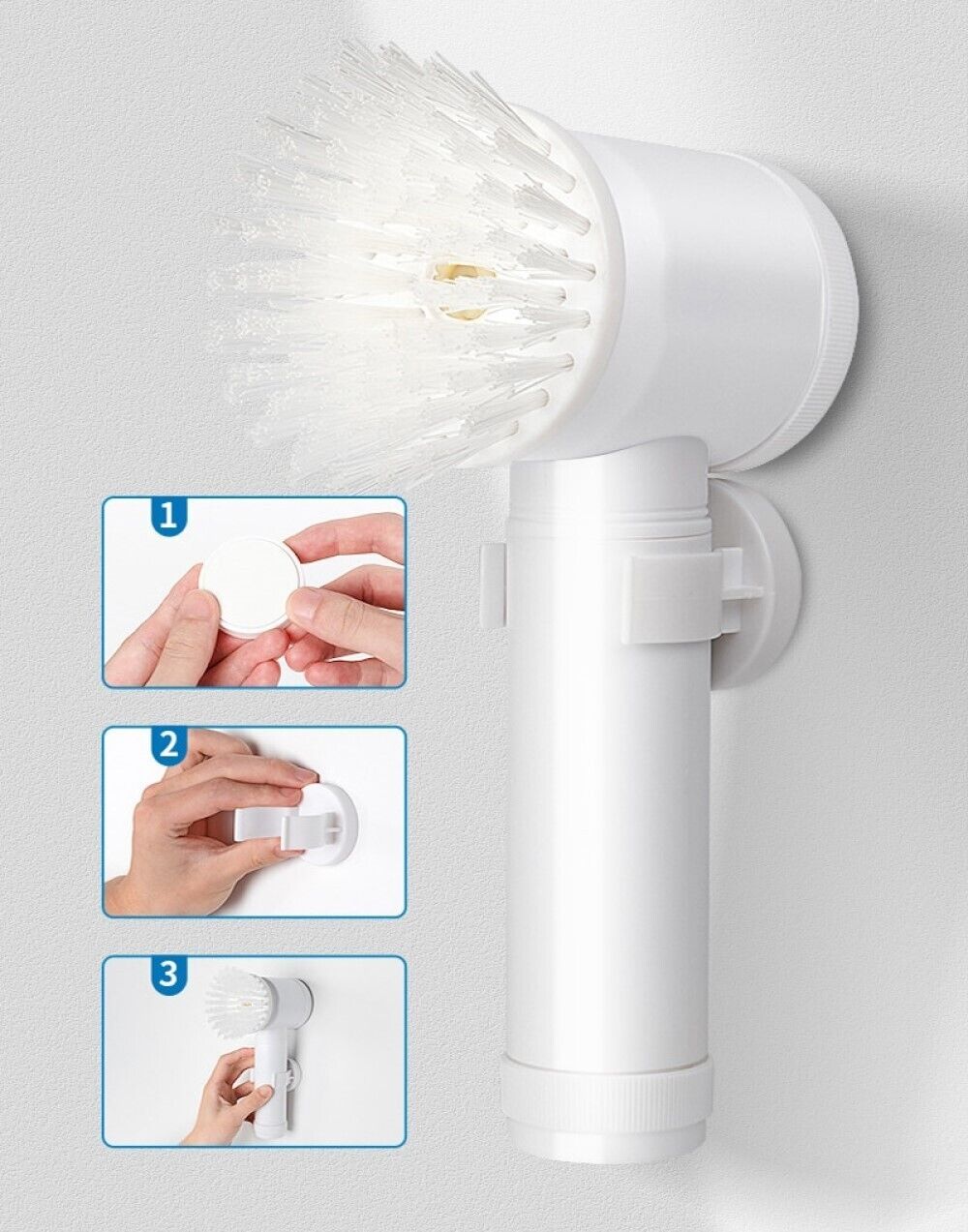 Spazzola rotante elettrica ricaricabile per pulizia lucidatura bagno casa