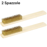 Spazzole In Acciaio Set 2 Spazzole Raschietti Per Metallo Rame Ferro Otton 07055