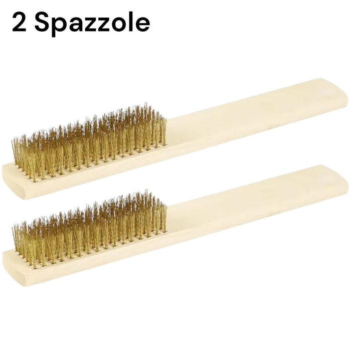 Spazzole In Acciaio Set 2 Spazzole Raschietti Per Metallo Rame Ferro Otton 07055