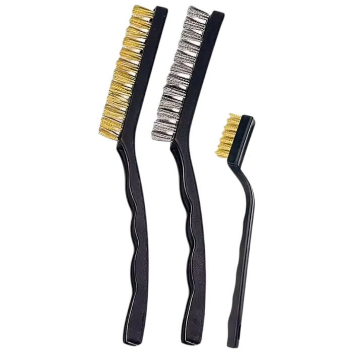 Spazzole In Acciaio Set 3 Spazzole Raschietti Per Metallo Rame Ferro Ottone07056
