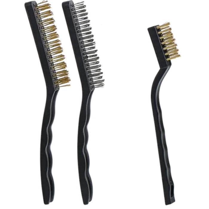 Spazzole In Acciaio Set 3 Spazzole Raschietti Per Metallo Rame Ferro Ottone07056