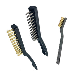 Spazzole In Acciaio Set 3 Spazzole Raschietti Per Metallo Rame Ferro Ottone07056