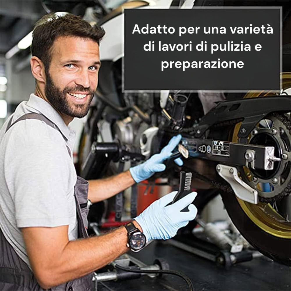 Spazzole In Acciaio Set 3 Spazzole Raschietti Per Metallo Rame Ferro Ottone07056