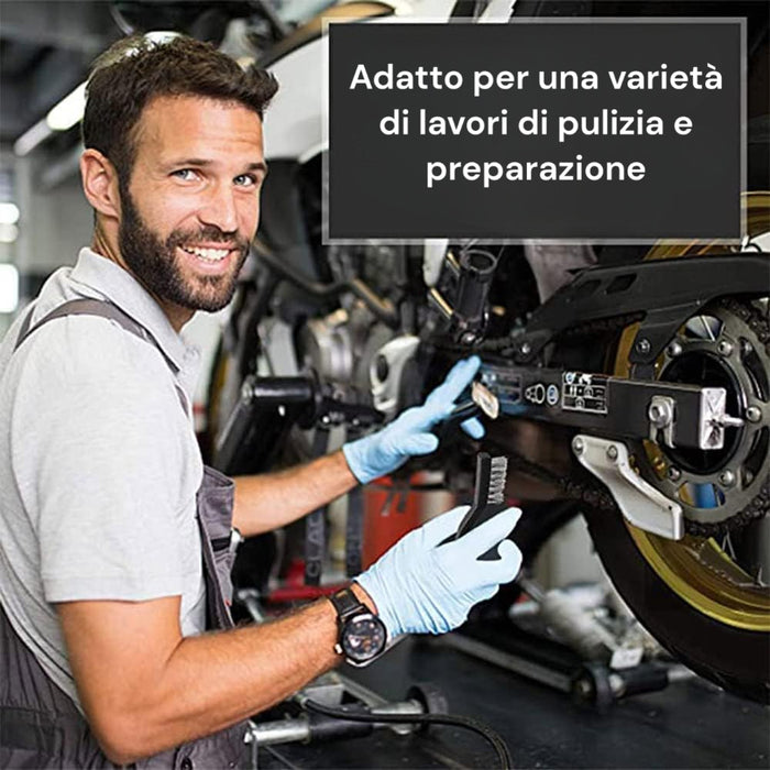 Spazzole In Acciaio Set 3 Spazzole Raschietti Per Metallo Rame Ferro Ottone07056