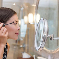 Specchio LED Rotondo 3W Double Face Rotabile a 360° con Braccio Estendibile Ingranditore 3X D170mm 6400K IP44 SKU-6628