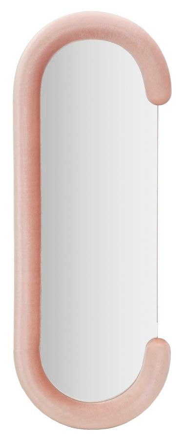 Specchio da muro cornice in velluto rosa 60x7x160cm CHANTAL