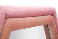 Specchio da muro esagonale in velluto rosa chiaro e scuro 75x4x78cm TONY