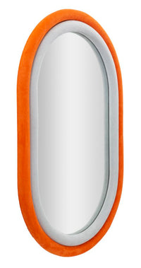 Specchio da muro velluto grigio arancio 60x4x90cm ANTONY