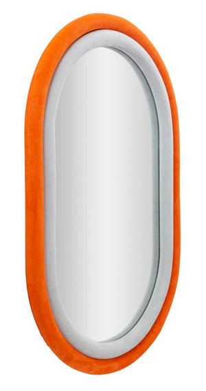 Specchio da muro velluto grigio arancio 60x4x90cm ANTONY